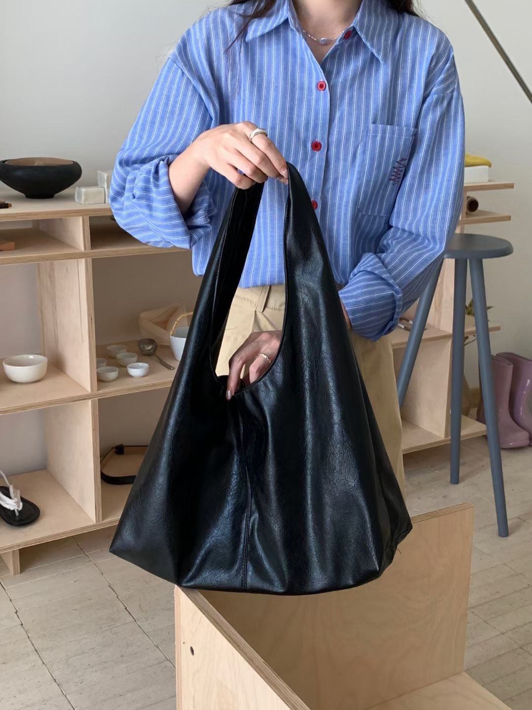 Texture Sense Large Capacity Totes Now Shoulder Bags