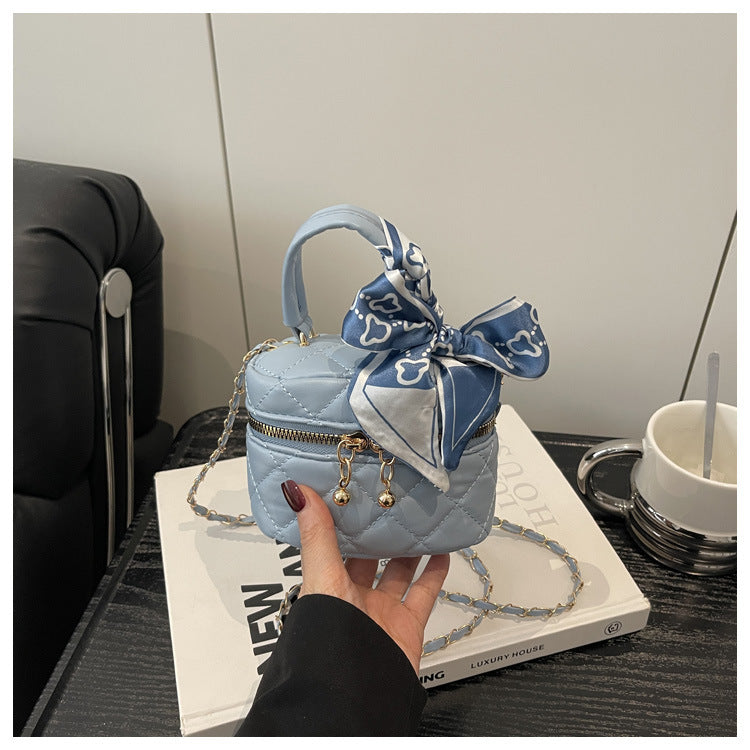 Color Embroidery Thread Popular Bow Scarf Personal Leisure Commuter Western Women's Shoulder Bag