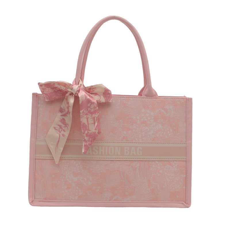 Women's Scarf Bow Fashion Commuter Large Capacity Western Tote Bags