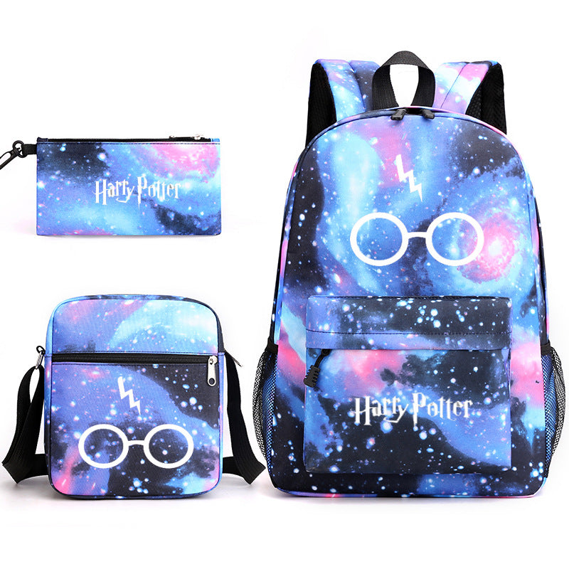 Harry Potter College Badge Pencil Three-piece Backpacks