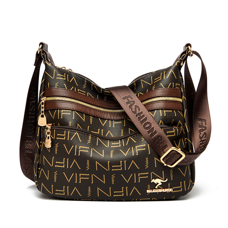 Women's Autumn Korean Style Simple Stitching Mother-in-law Crossbody Bags