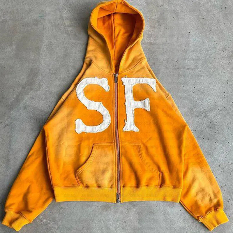 Hooded Full Chain Loose Male Female Sweaters