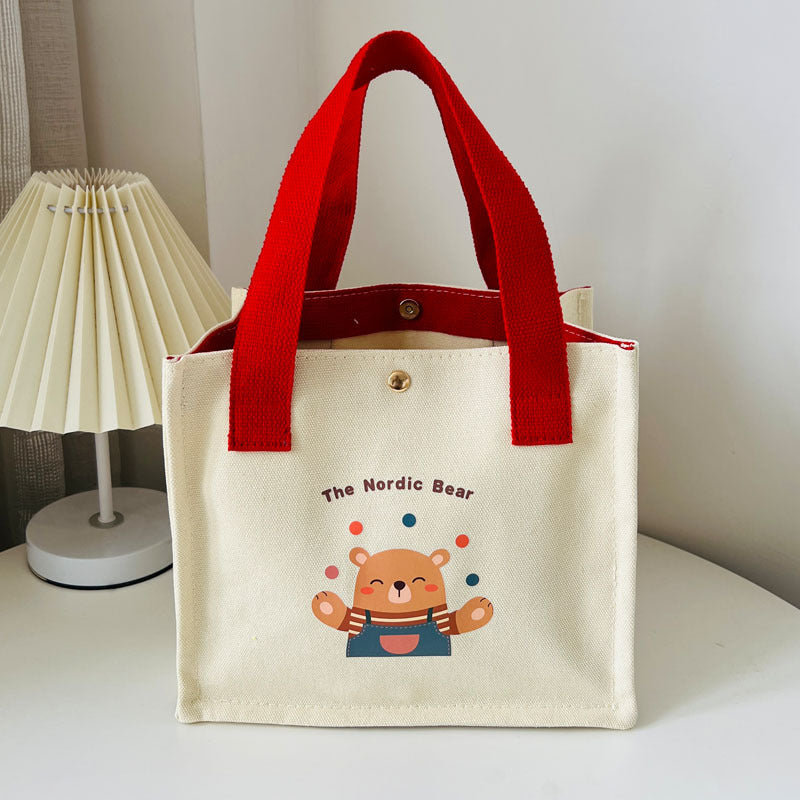 Canvas Printed Fashion Cute Lunch Hand Women's Handbag