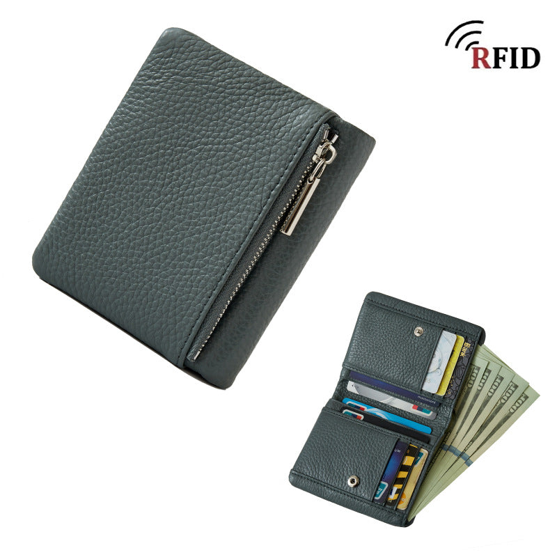 First Layer Cowhide Unisex Thin Section Ladies Wallet