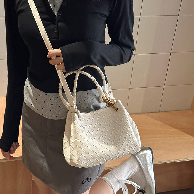 Women's Retro Fashion Personality Trendy Woven Textured Small Square Bags