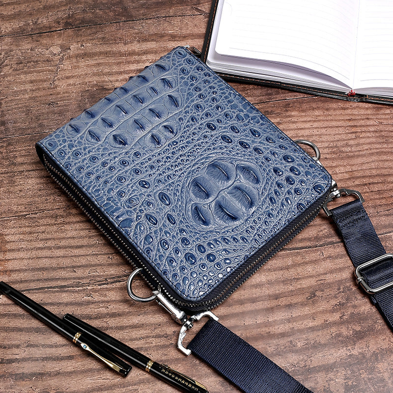 Men's Large Capacity Crocodile Pattern For Trend Men's Handbags