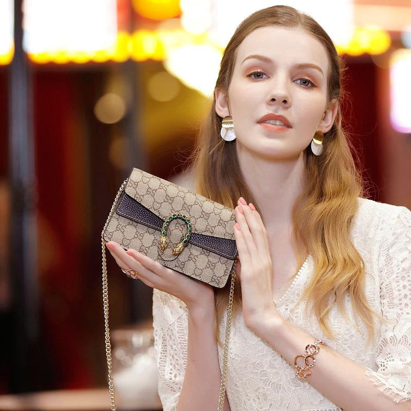 Women's Chain Genuine Leather Simple Snake Head Bags