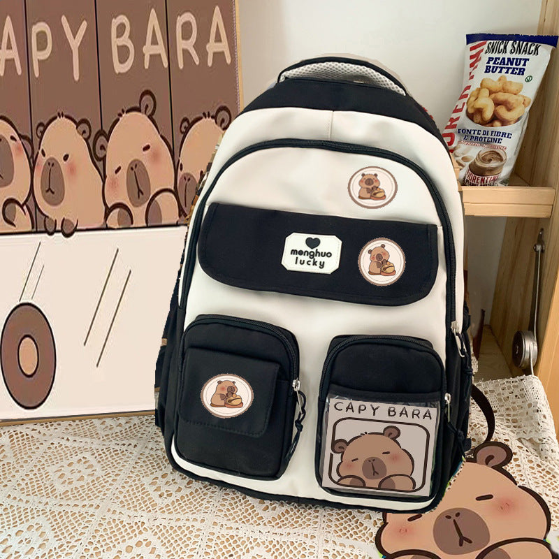 Capybara Good-looking College Style Large Capacity Elementary School Students' Schoolbags
