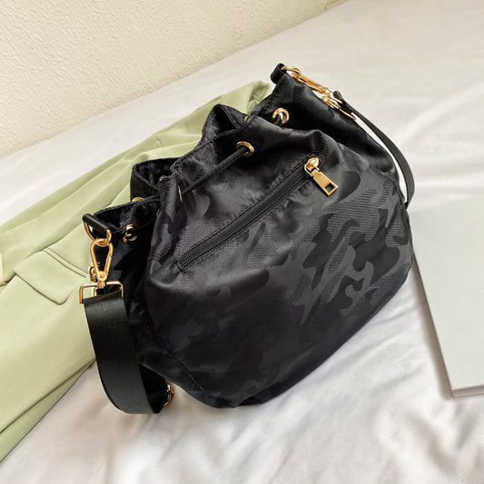 Women's Summer Fashion Oxford Cloth Drawstring Camouflage Crossbody Bags