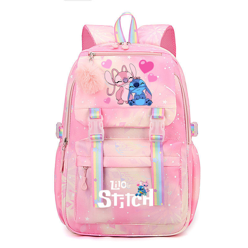 Star Stitch Large Capacity Rainbow Printing Backpacks