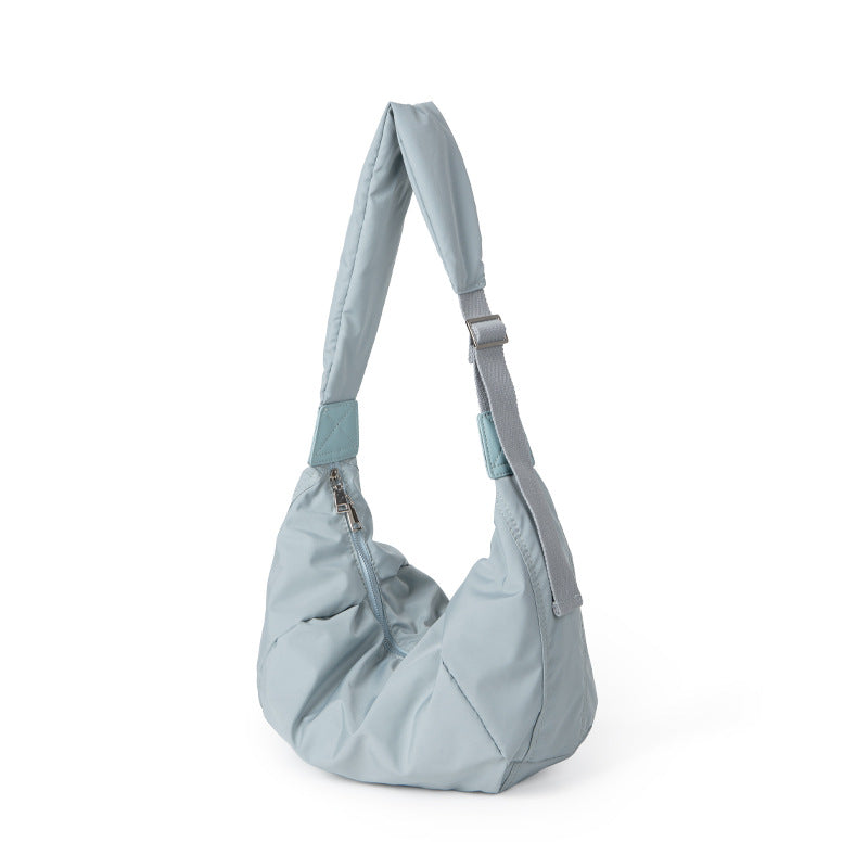 Capacity Nylon Cloth Texture Solid Color Shoulder Bags