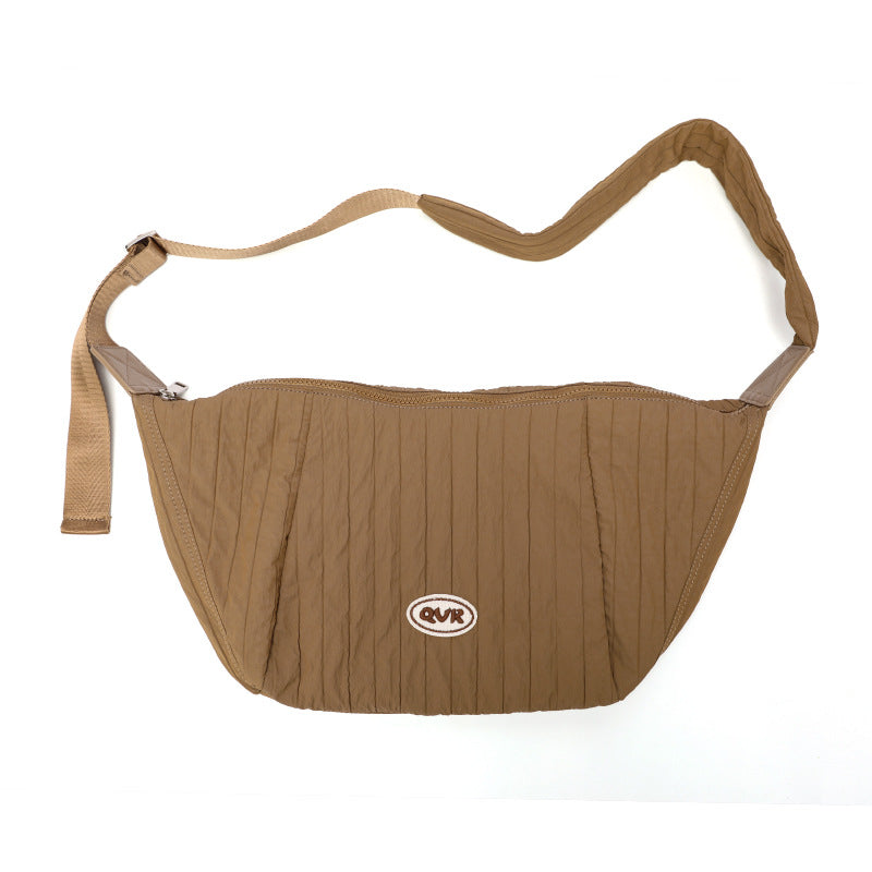 Spring Korean Style Canvas Pleated Underarm Crossbody Bags