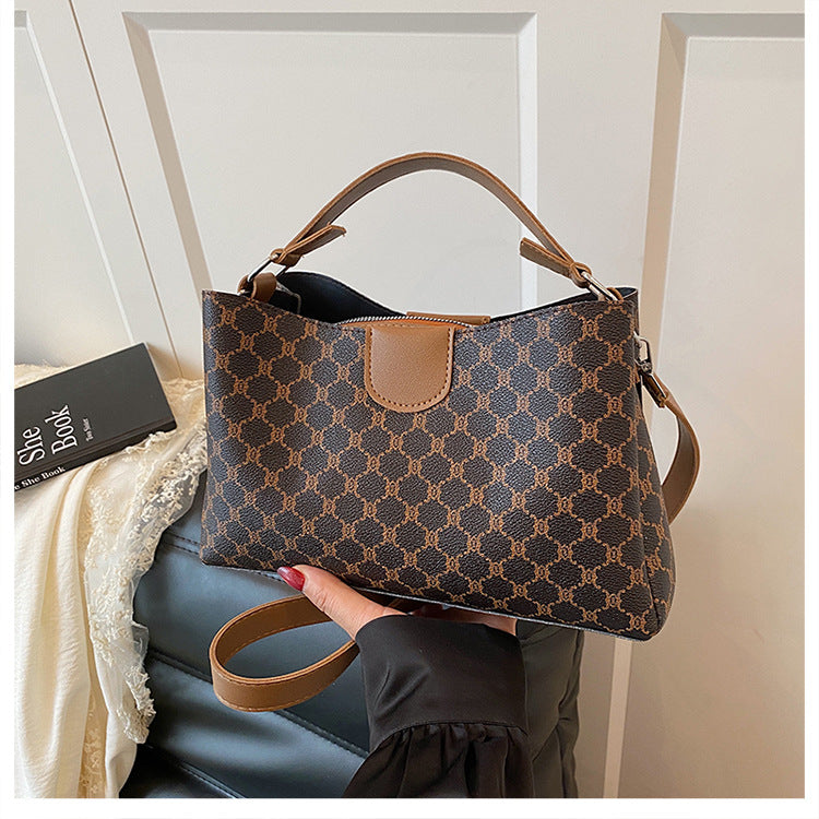 Women's Fashion Contrast Color Trendy Design Simple Women's Shoulder Bag