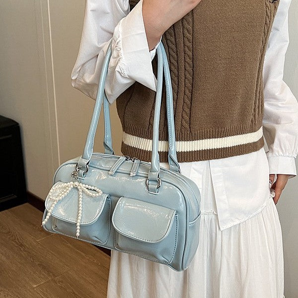 Niche Retro Underarm Double Pocket Stitching Bags