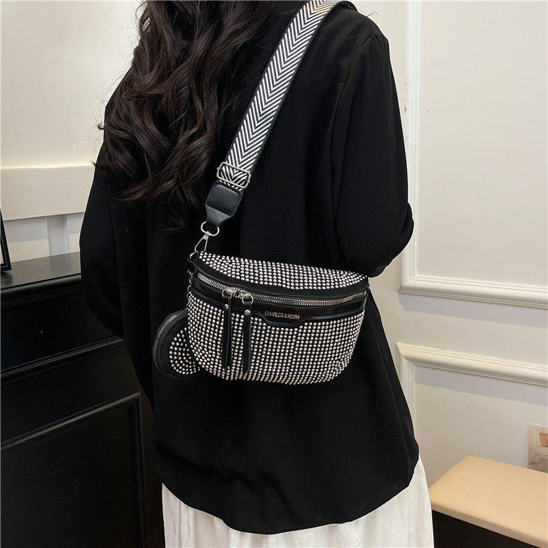 Light Diamond Trendy Grace Large Capacity Rhinestone Women's Shoulder Bag