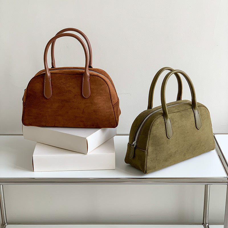 Women's Elegance Retro Large Capacity Design Suede Handbags