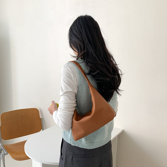 Women's Style Spring Soft Leather Simple Large Capacity Commuter Shoulder Bags