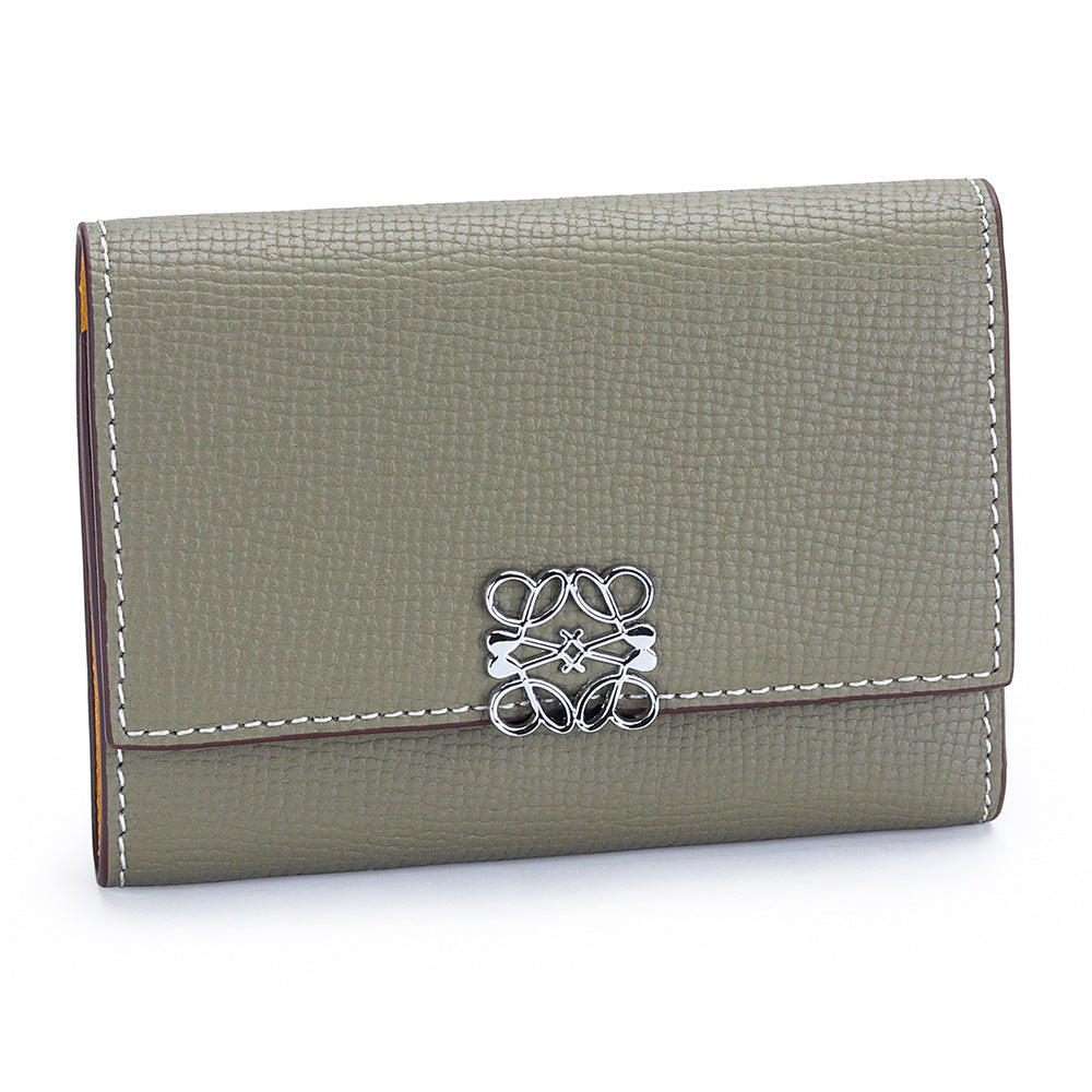 Women's Leather Short Stylish Versatile Folding Multiple Ladies Wallet