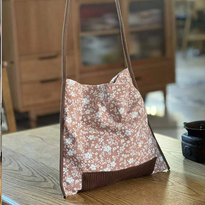 Women's Cool Linen Retro Floral Lightweight Shoulder Bags