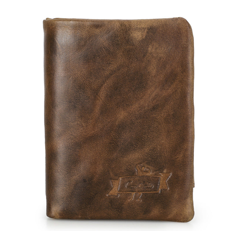 Men's Angel Large Capacity Top Layer Cowhide Men's Wallets