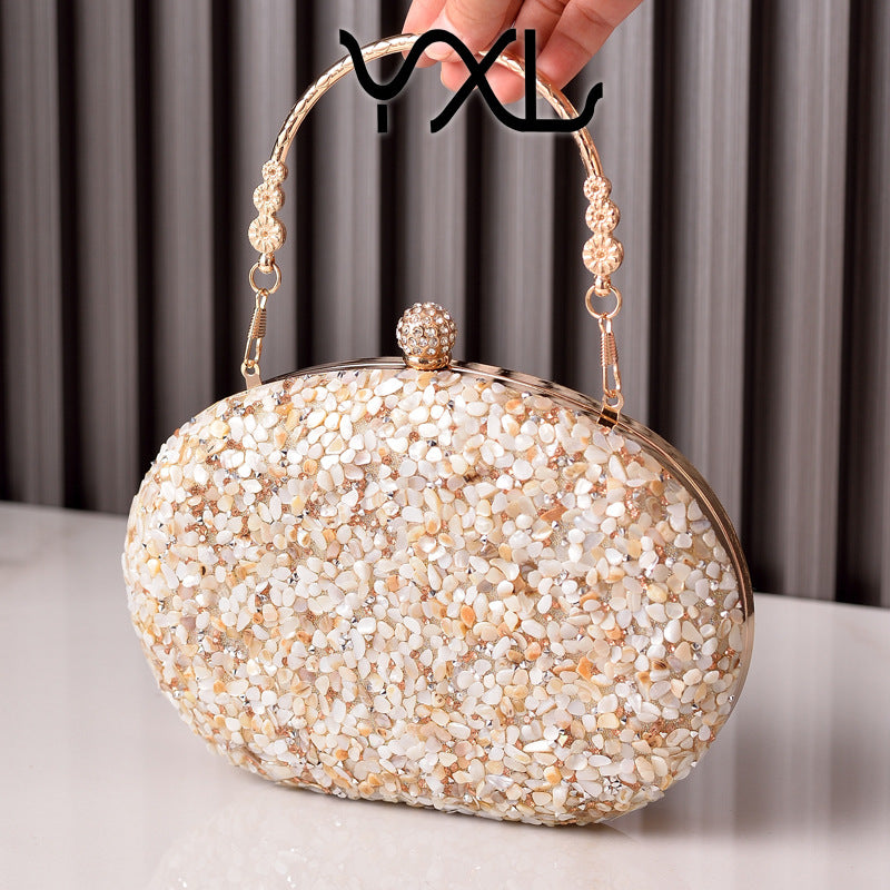 Unique Glamorous Diamond Round Clutch Banquet Evening Bags