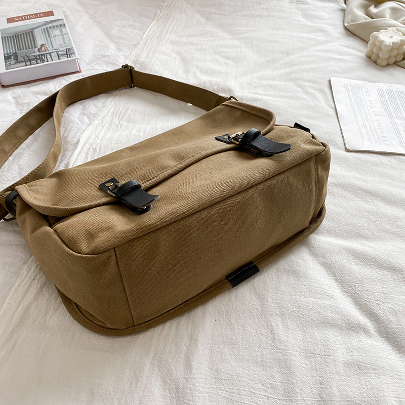 Women's & Men's Style Preppy Retro Flip Canvas Bags