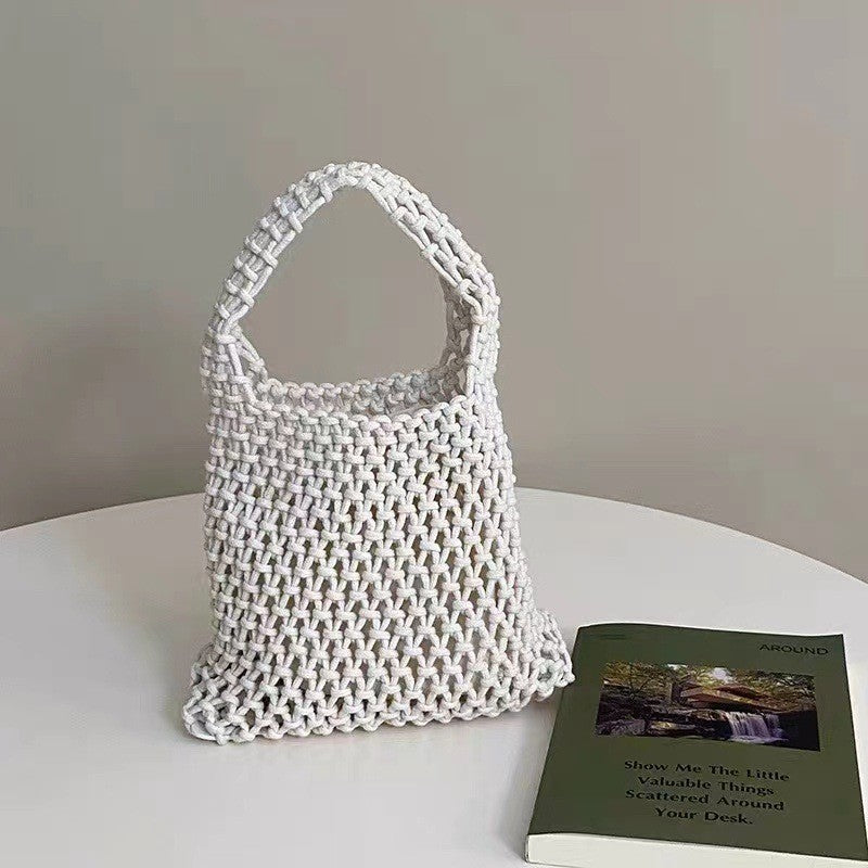 Handmade Woven Cotton String Hollow Style Fresh Bags