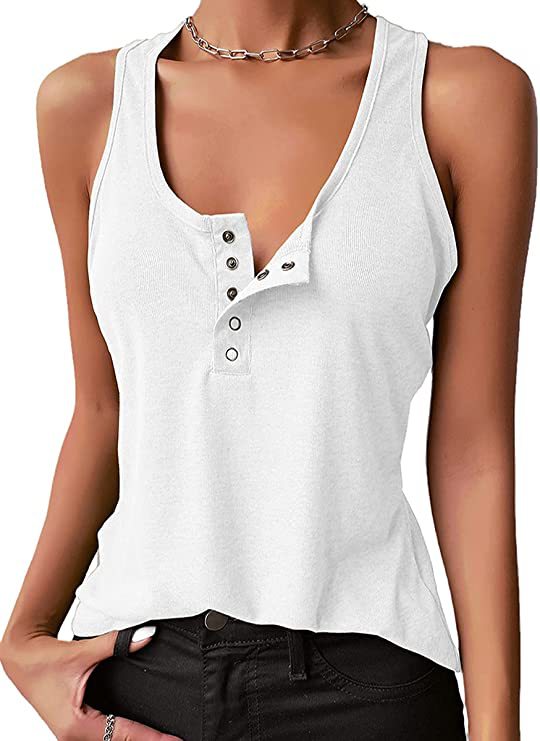 Women's Solid Color Sexy Inner Wear Outer Thread Snap Tops