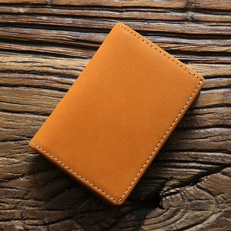 Men's Horse First Layer Cowhide Bank Short Genuine Card Holder