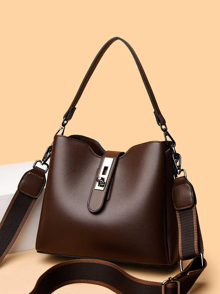 Women's Genuine Leather Fashion Mom Simple Strap Shoulder Bags