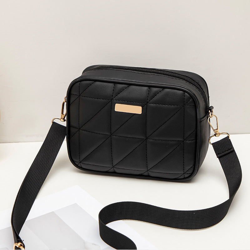 Triangle Rhombus Embroidered Trendy Stylish Portable Simple Large Capacity Light Women's Messenger Bag