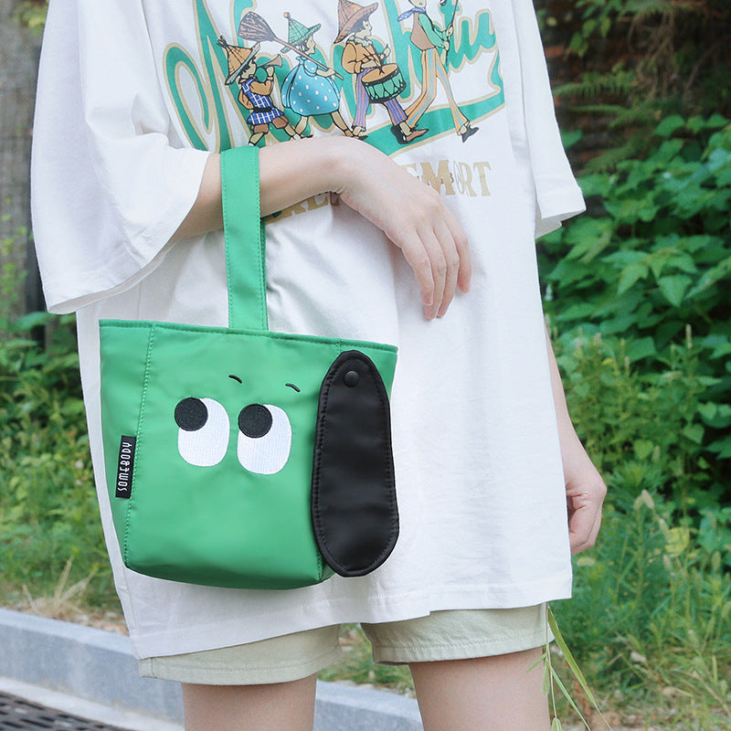 Women's Tricolor Patch Cartoon Cute Dog Mobile Handbags