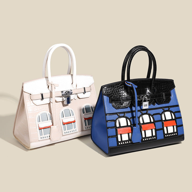 Simple Sewing Line Platinum Foreskin Leisure Women's Handbag