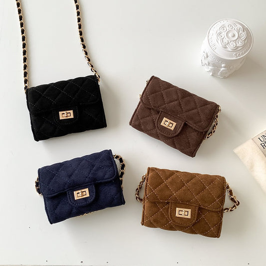 Women's Style Chain Suede Rhombus Retro Flip Crossbody Bags