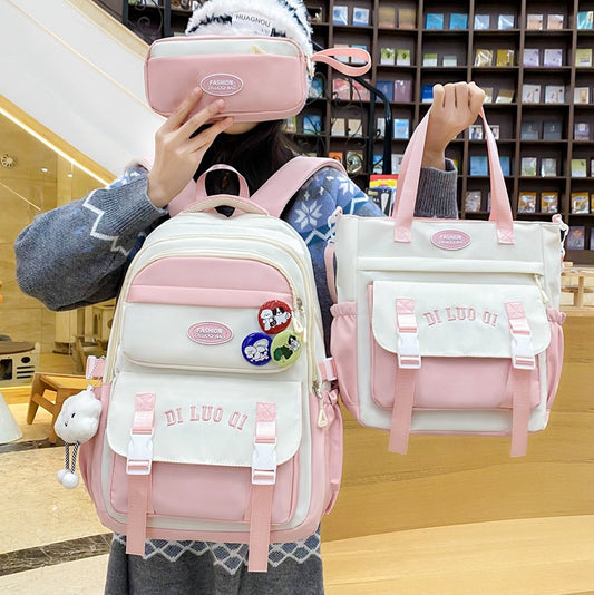 Three-piece Female Junior High Simple Primary Elementary School Students' Schoolbags