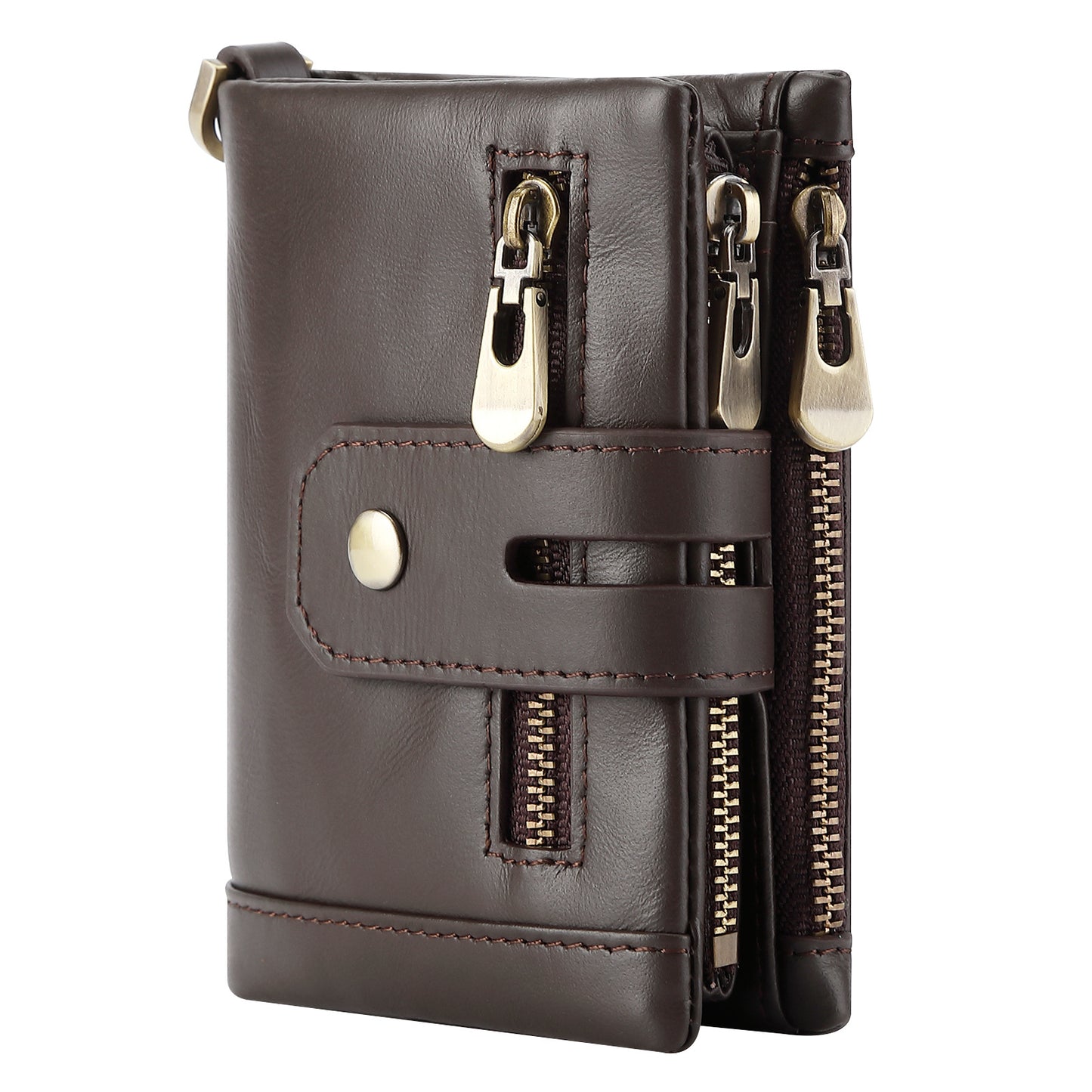 Men's Top Layer Oil Wax Cowhide Double Men's Wallets