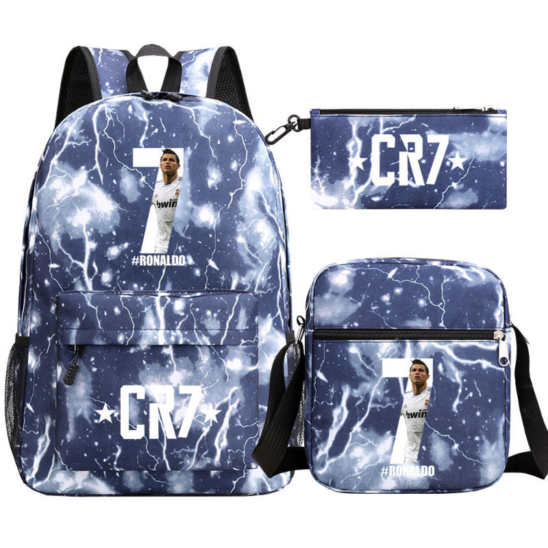 Women's & Men's & Football Star Junior Three-piece Suit Backpacks