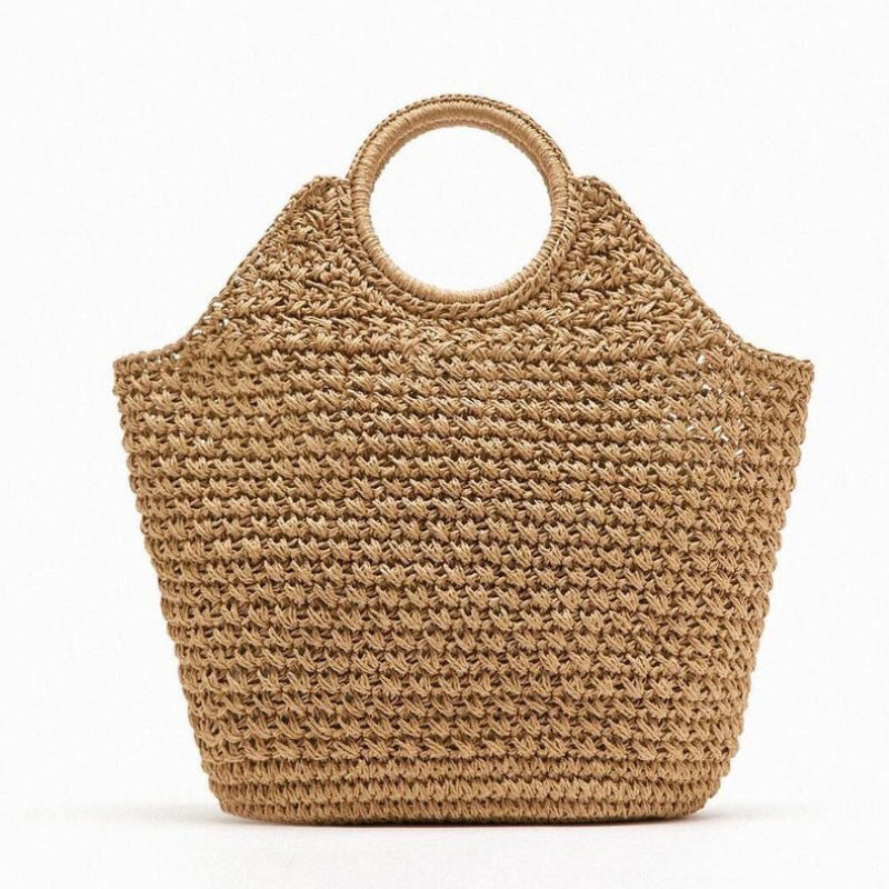 Women's Handmade Straw Large Capacity Woven Vacation Handbags