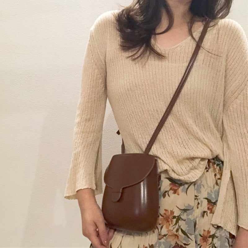 Korean Style Vintage Saddle High-grade Fashion Simple Versatile Large Capacity Women's Messenger Bag