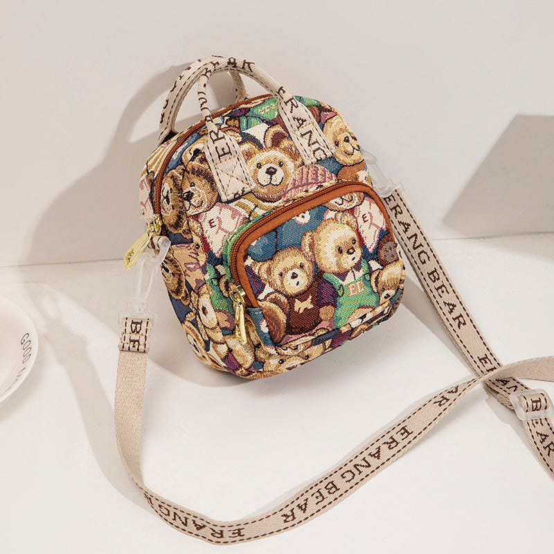 Bear Attachment Embroidery Pattern Female Creative Bags