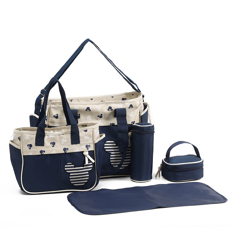 Mummy Set Water-repellent Out Diaper Fashion Cartoon Pattern Bags