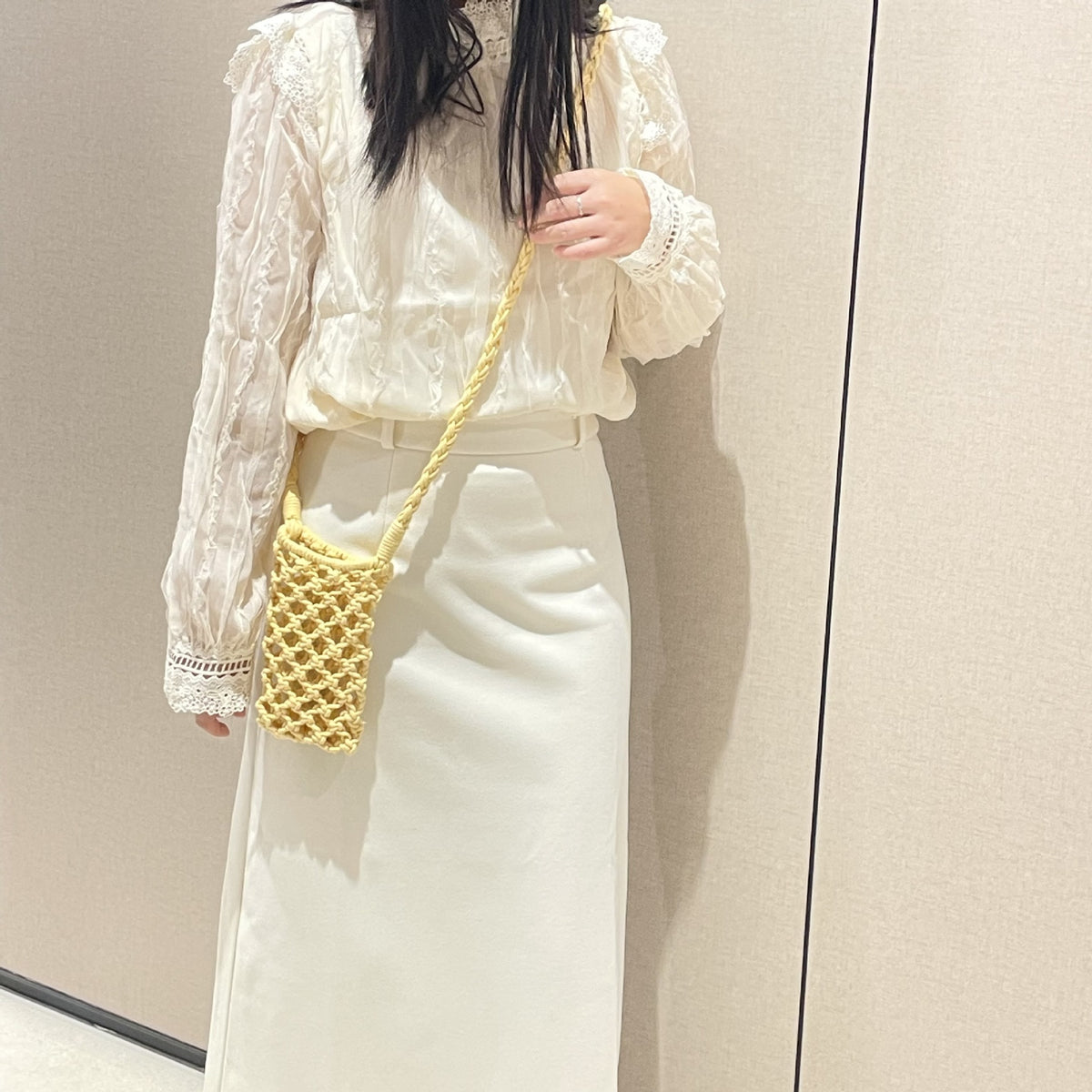 Handmade Cotton Thread Woven Hollow Out Mini Fashion Simple Summer Women's Messenger Bag