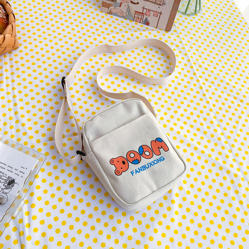 Women's Cute Canvas Fashion Brown Bear Printed Bags