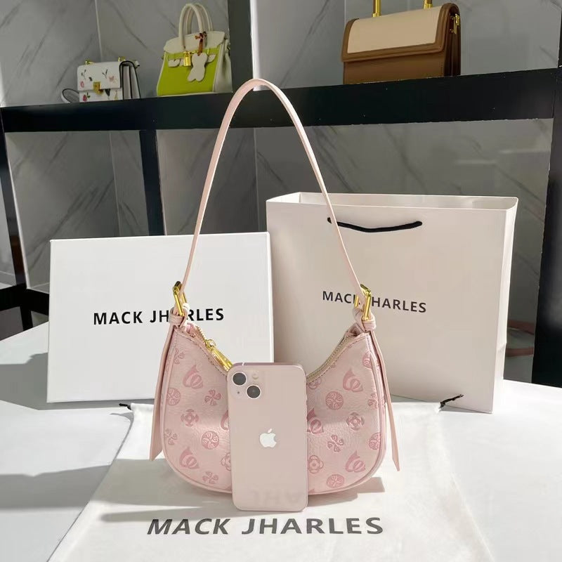 Women's Niche Pink Underarm Summer Fashion Printed French Stick Women's Handbag