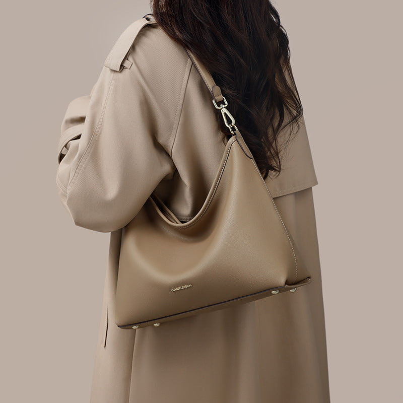 Women's Summer Genuine Leather Underarm Large Capacity Versatile Tote Bags