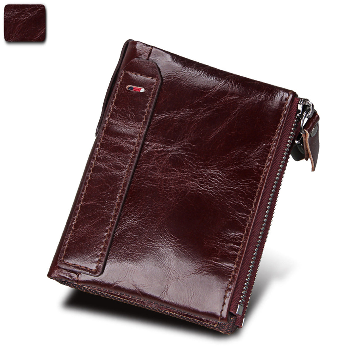 Men's Crazy Horse Cowhide Swiping Short Double Men's Wallets