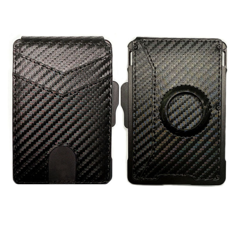 Men's Large Capacity Position Flip Carbon Fiber Card Holder