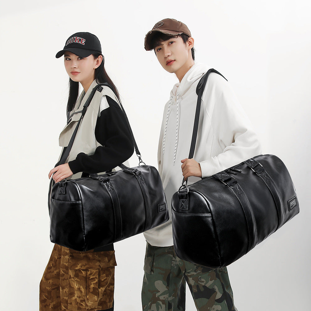 Men's Leather Large Capacity Business Short Trip Bags