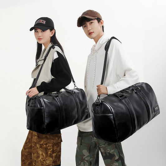 Men's Leather Large Capacity Business Short Trip Bags