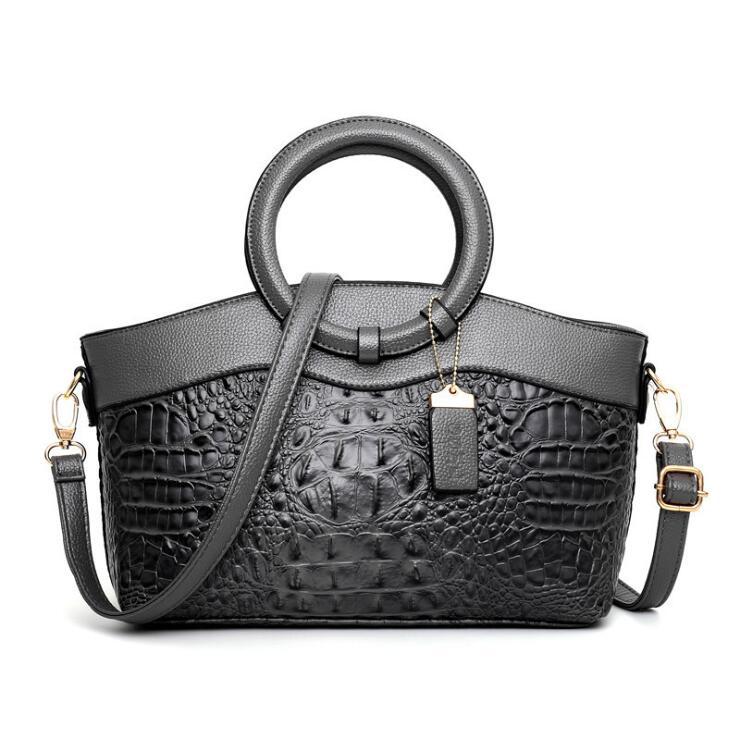 Women's Fashion Crocodile Pattern Mixed Color Handbags
